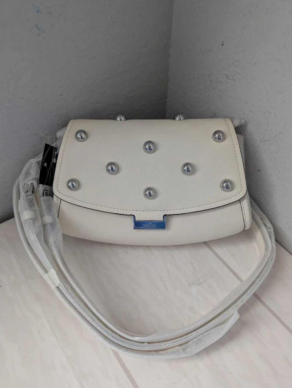 NWT Kate Spade KP183 Ali Studded Mini Crossbody Shoulder Bag In Meringue